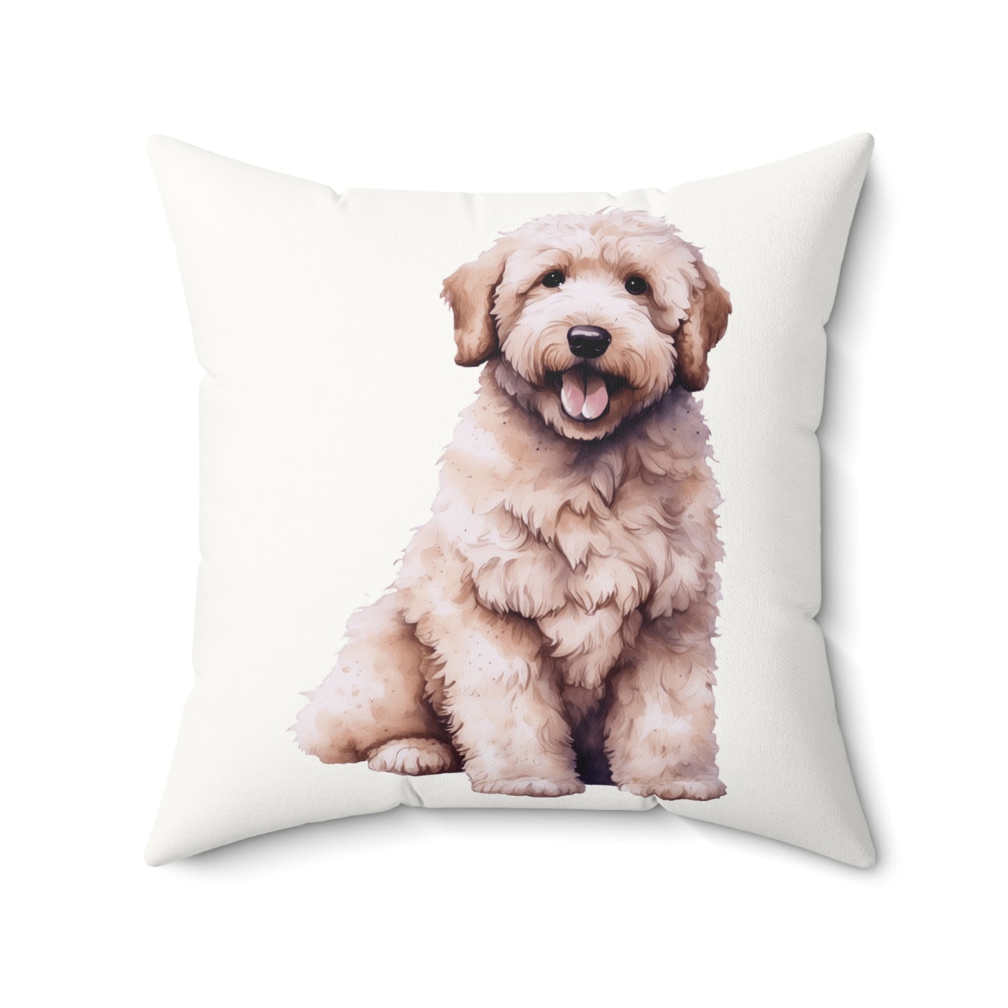 Adorable  Goldendoodle Dog Pillow – Faux Suede Square Cushion for Doodle Owners Lovers, Home Decor