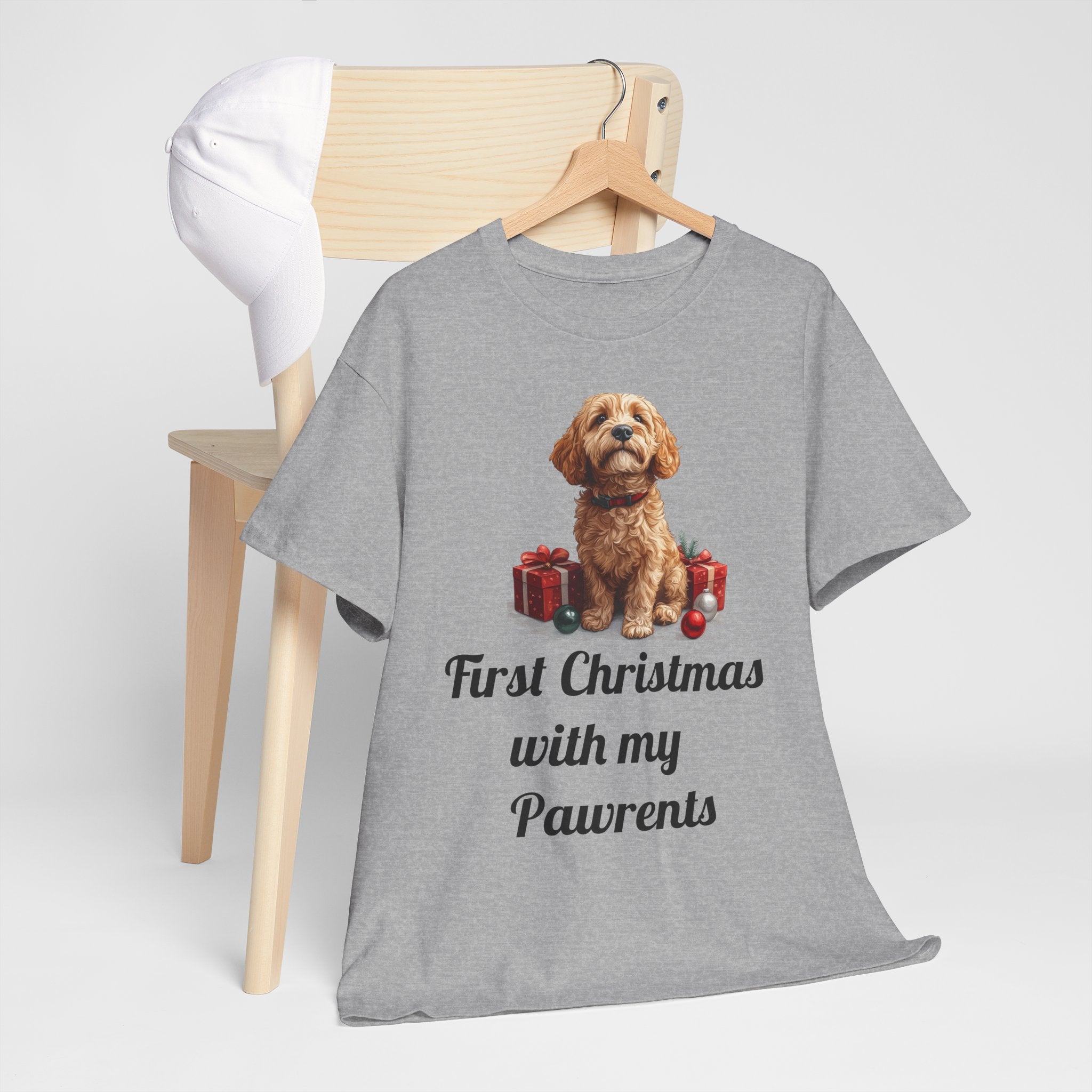 First Christmas with My Pawrents Goldendoodle Puppy T-Shirt, Gift for Her, Gift for Him, New Puppy Owners