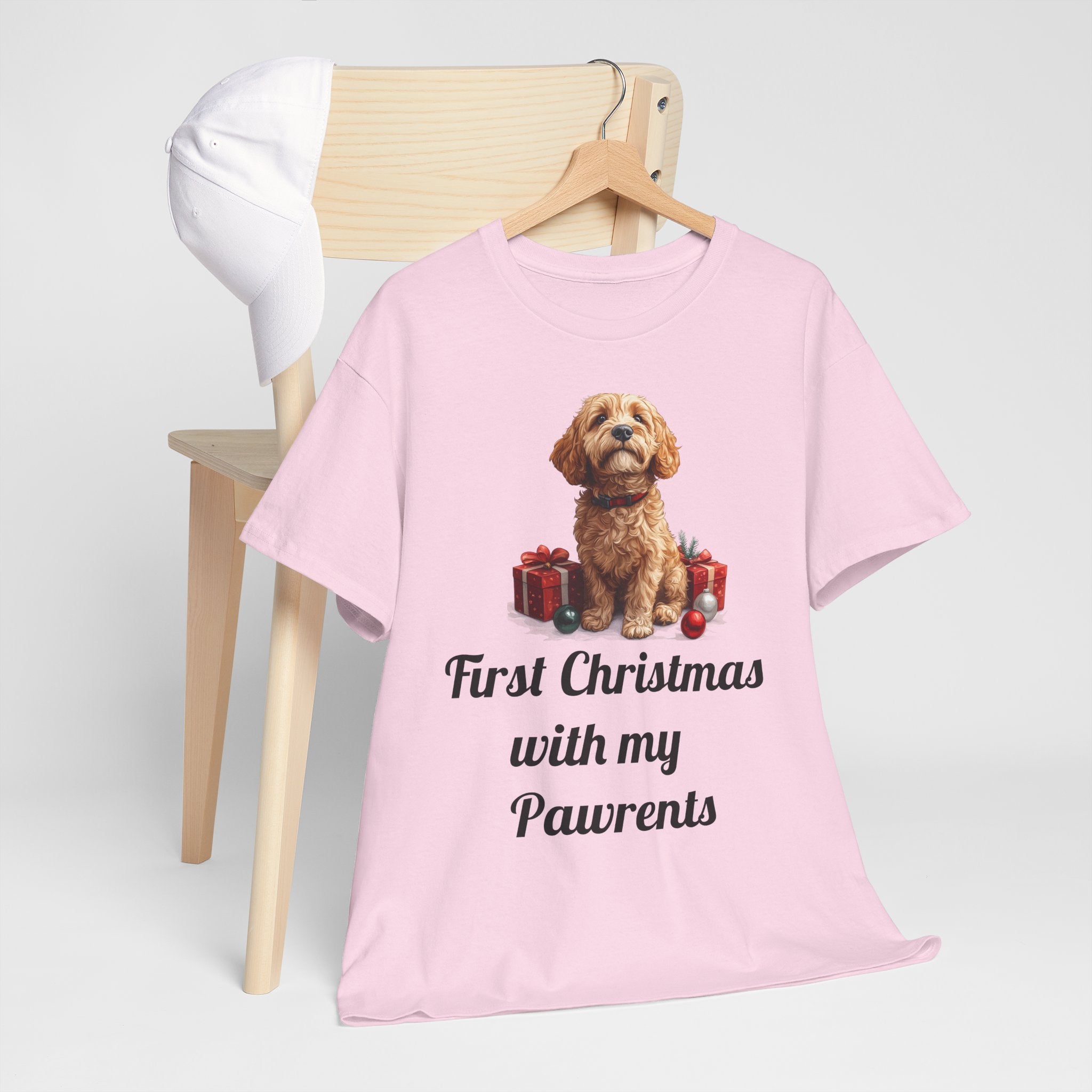 First Christmas with My Pawrents Goldendoodle Puppy T-Shirt, Gift for Her, Gift for Him, New Puppy Owners