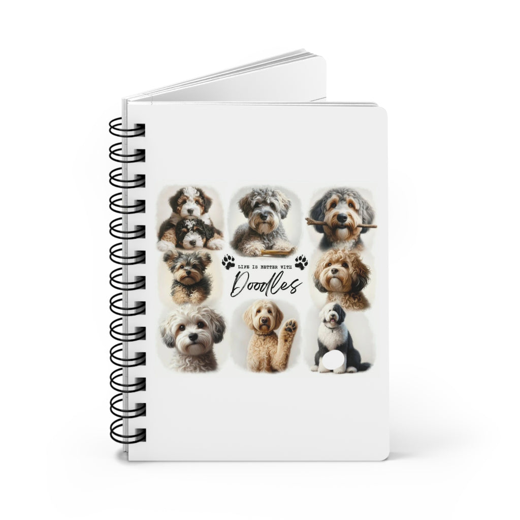 Doodles Spiral Notebook — 'Life Is Better With Doodles' Cute Dog Journal
