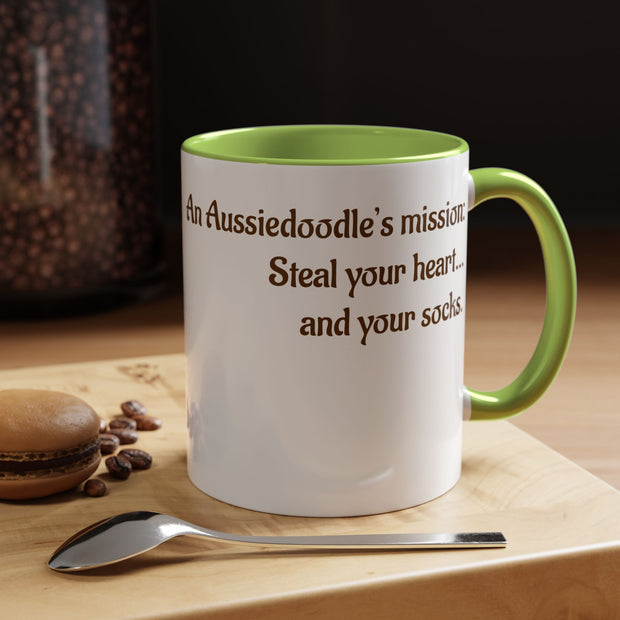 Whimsical Aussiedoodle Coffee Mug - For Doodle Dog Lovers
